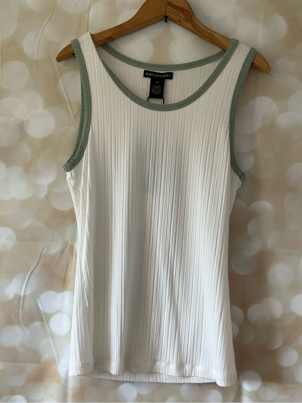 Robertson & Rodeo Cream and Green Tank